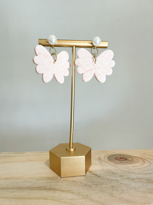 Handcrafted polymer clay earrings with intricate design and 18k gold plated earring posts