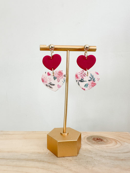 Handcrafted polymer clay earrings with intricate design and 18k gold plated earring posts