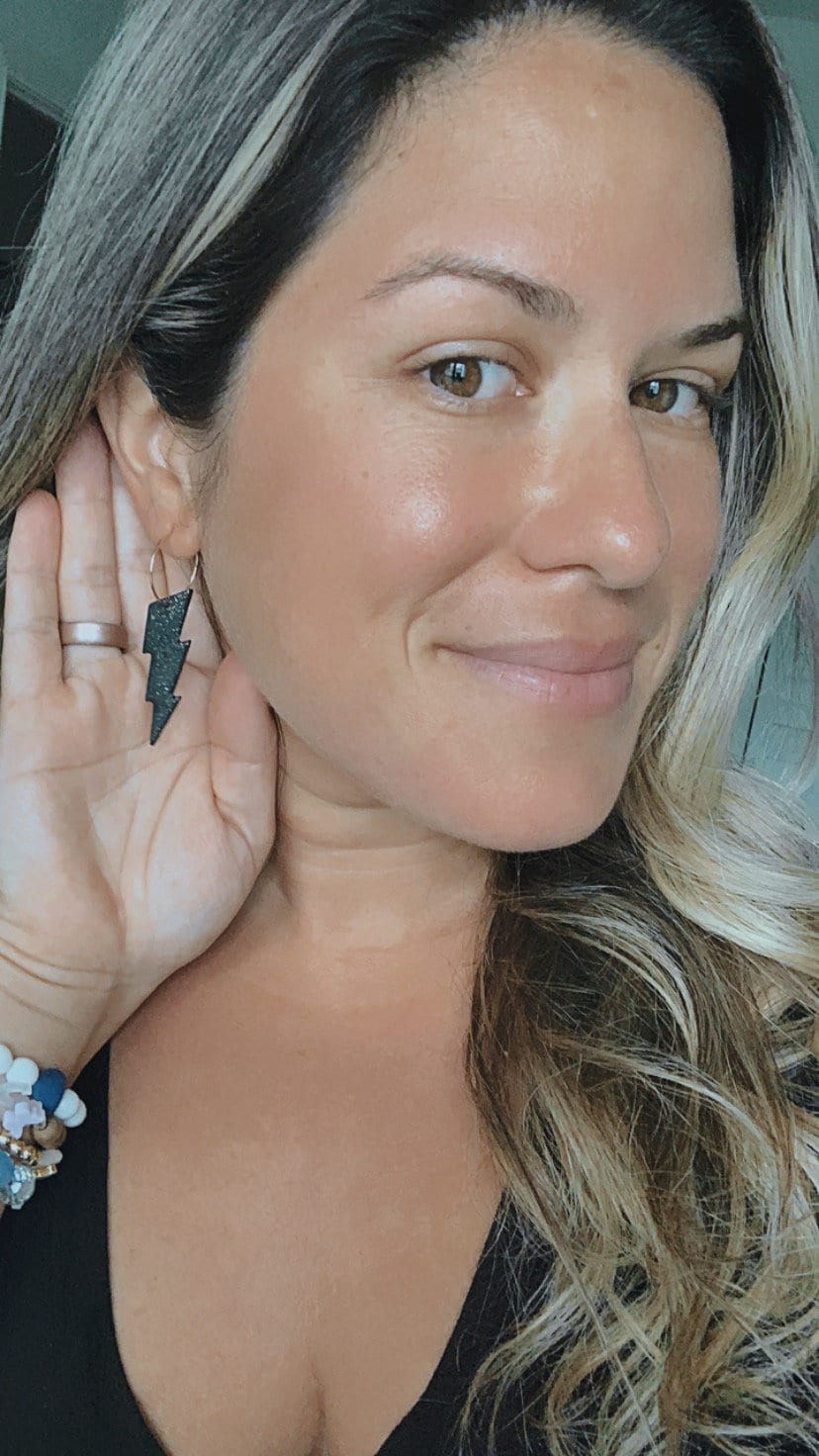 Handcrafted polymer clay earrings with intricate design and 18k gold plated earring posts