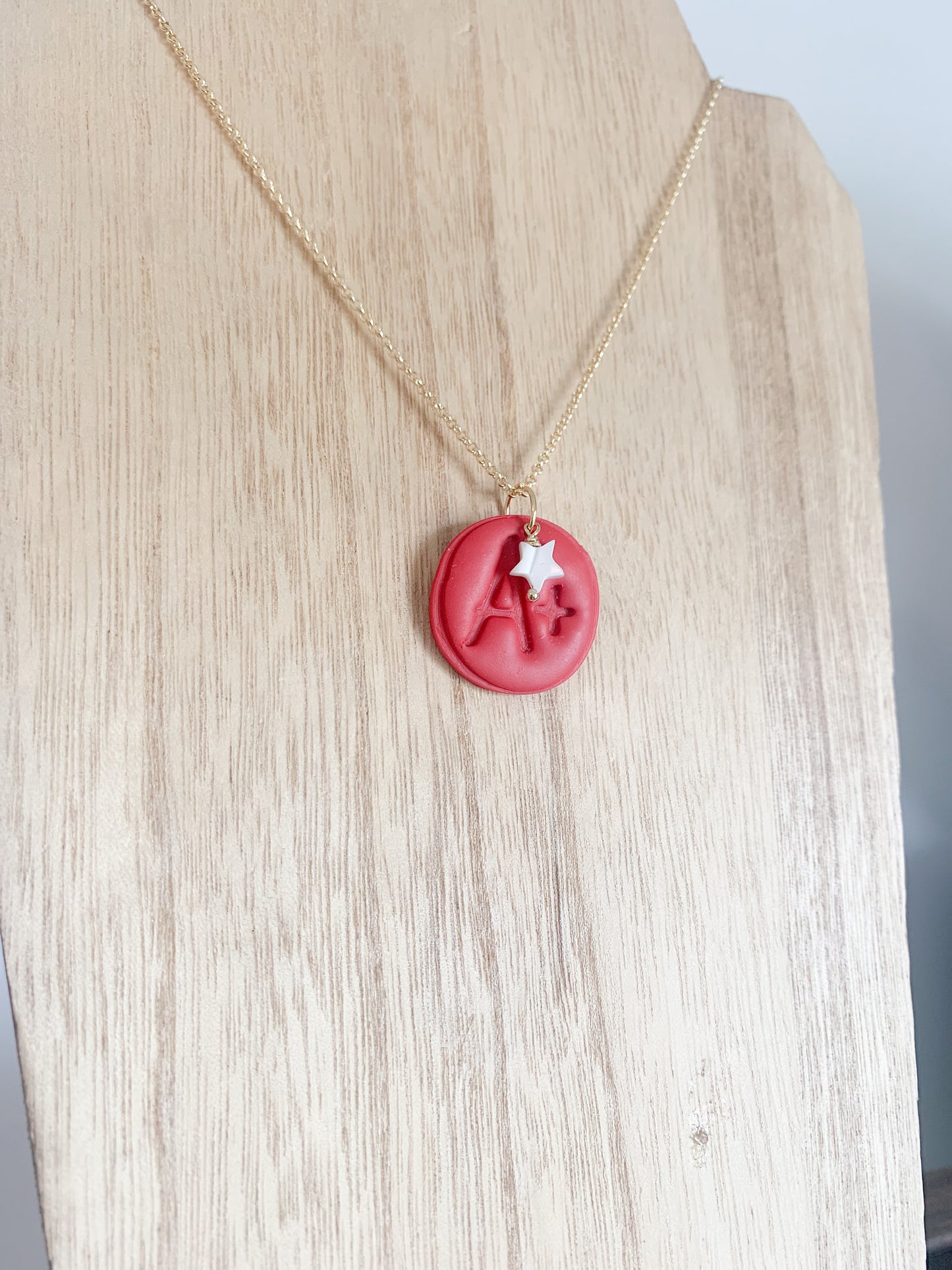 Elegant 18k Gold Plated Necklace Adorned with Unique Polymer Clay Pendant