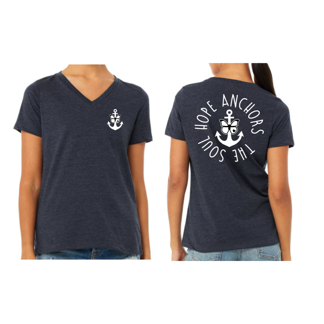 Women's V-Neck T-Shirt - Hope Anchors the Soul