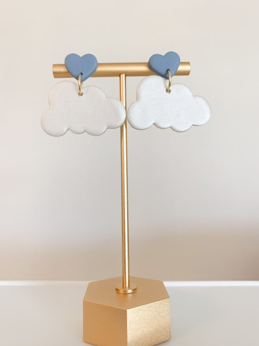 Handcrafted polymer clay earrings with intricate design and 18k gold plated earring posts