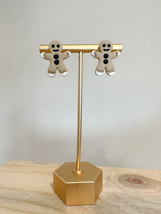 Handcrafted polymer clay earrings with intricate design and 18k gold plated earring posts