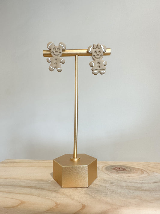 Handcrafted polymer clay earrings with intricate design and 18k gold plated earring posts