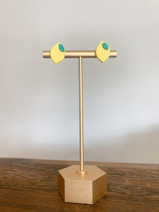 Handcrafted polymer clay earrings with intricate design and 18k gold plated earring posts