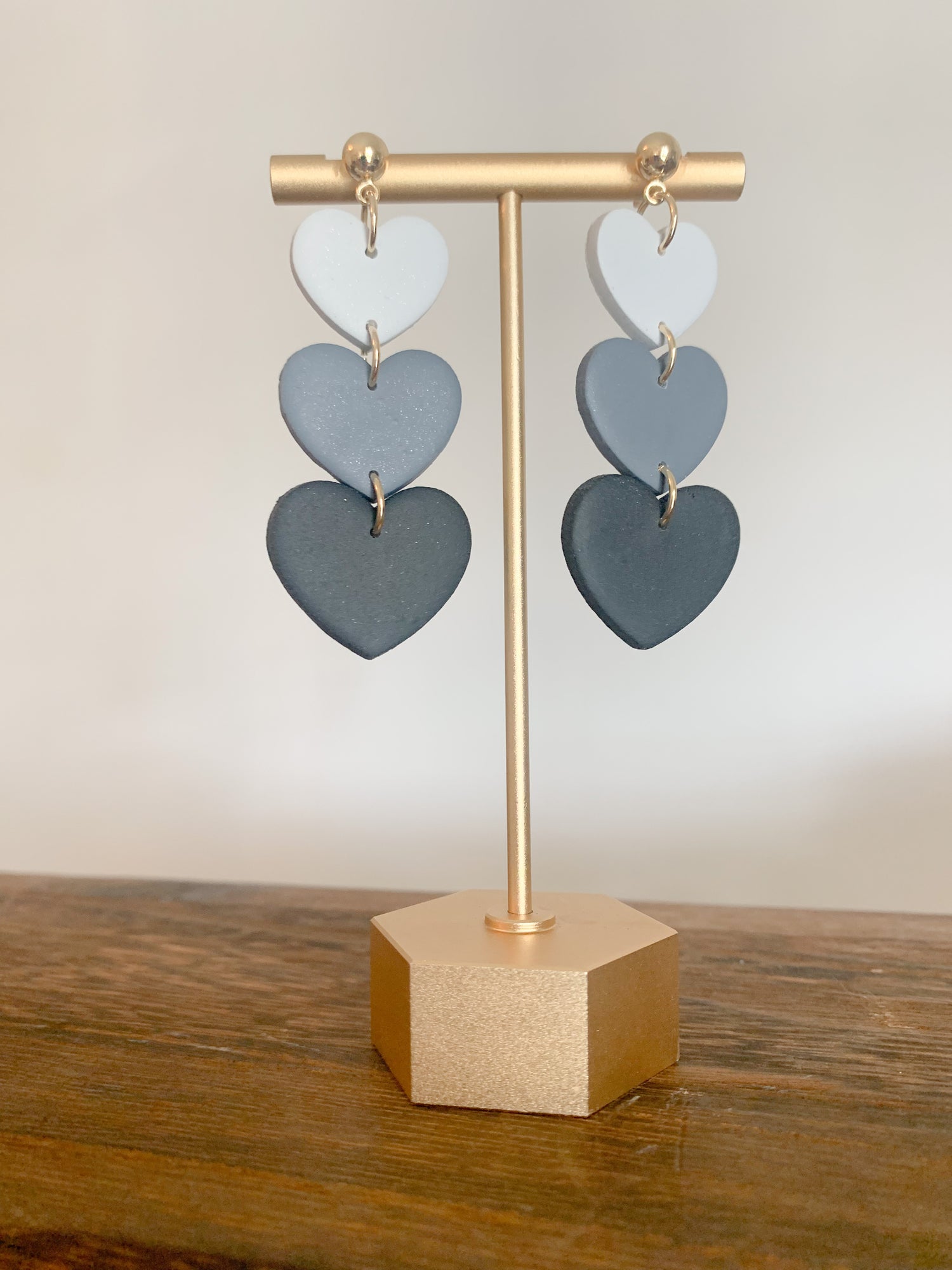 Handcrafted polymer clay earrings with intricate design and 18k gold plated earring posts