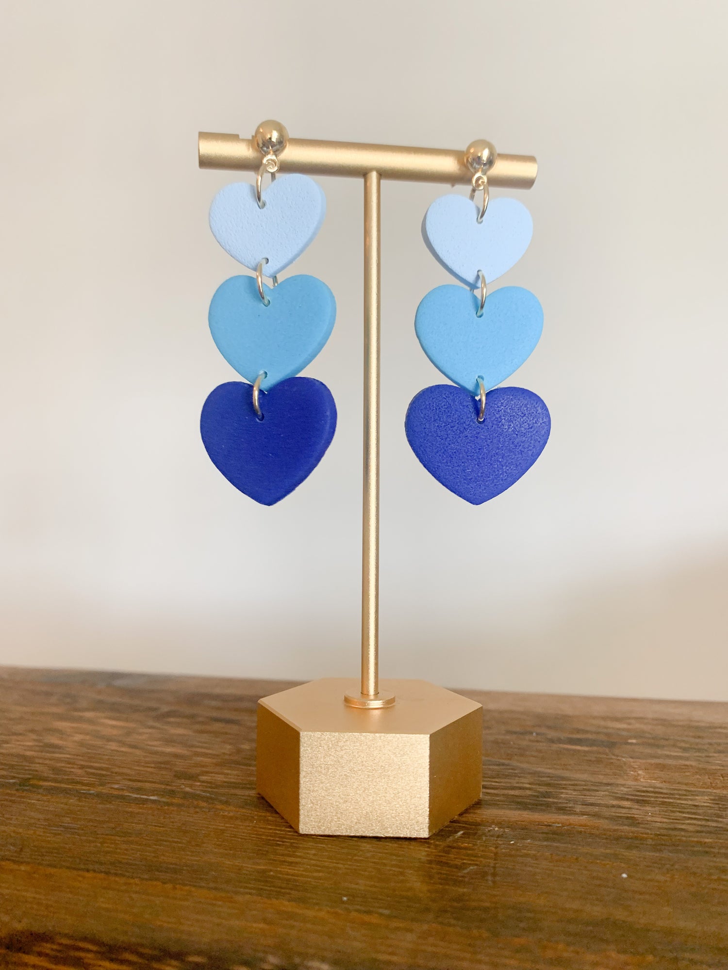 Handcrafted polymer clay earrings with intricate design and 18k gold plated earring posts