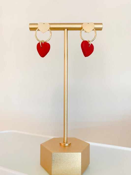 Handcrafted polymer clay earrings with intricate design and 18k gold plated earring posts