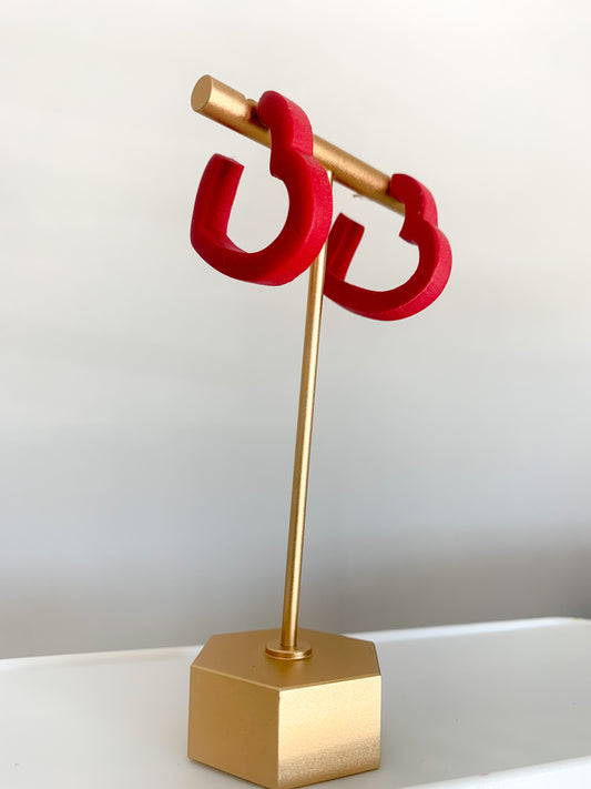 Handcrafted polymer clay earrings with intricate design and 18k gold plated earring posts