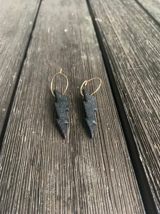 Handcrafted polymer clay earrings with intricate design and 18k gold plated earring posts