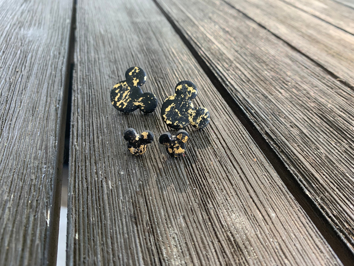Handcrafted polymer clay earrings with intricate design and 18k gold plated earring posts