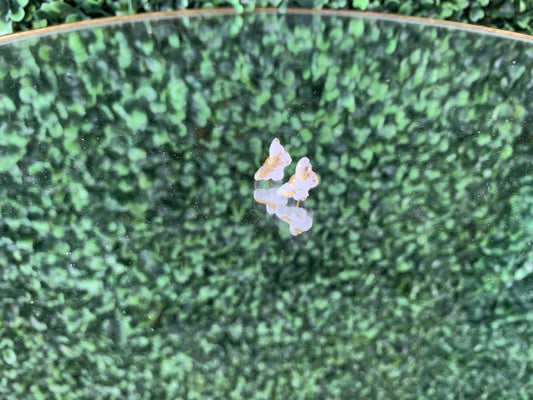 Handcrafted polymer clay earrings with intricate design and 18k gold plated earring posts