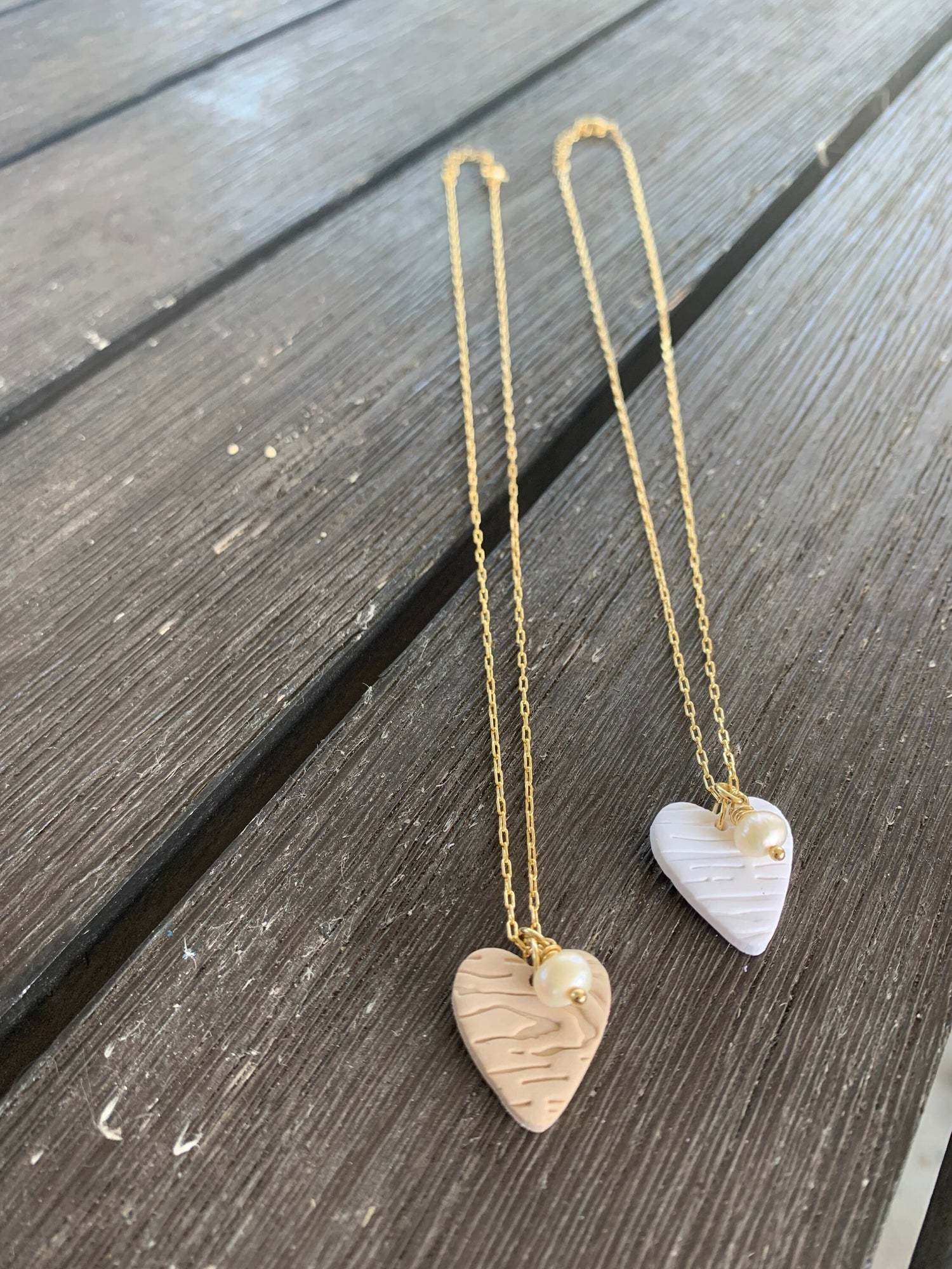 Elegant 18k Gold Plated Necklace Adorned with Unique Polymer Clay Pendant