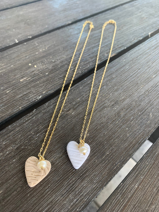 Elegant 18k Gold Plated Necklace Adorned with Unique Polymer Clay Pendant